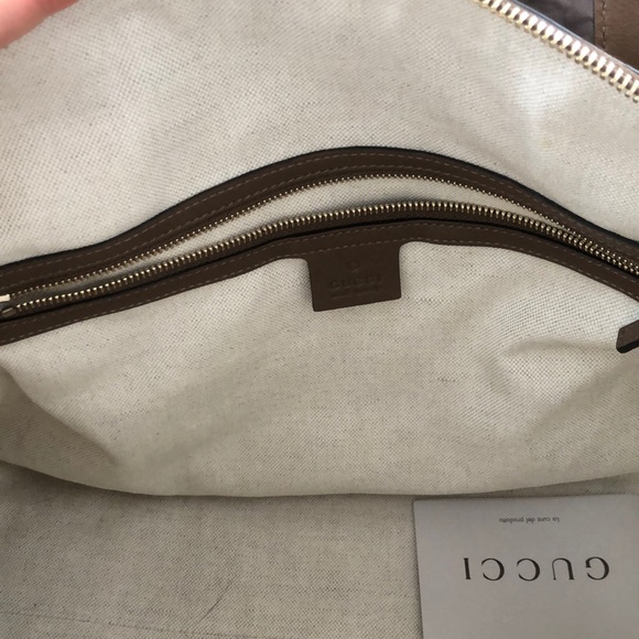 Brand New Gucci Monogram Tote with Beige Leather - Picture 11 of 16